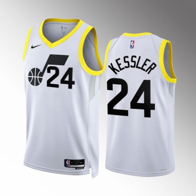 Utah Jazz #24 Walker Kessler Men's Black Nike NBA 2022-23 Association Edition Jersey Men's
